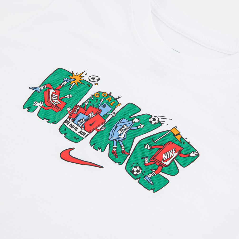 T-shirt Nike Sportswear Boxy ragazzi, bianco/multicolor