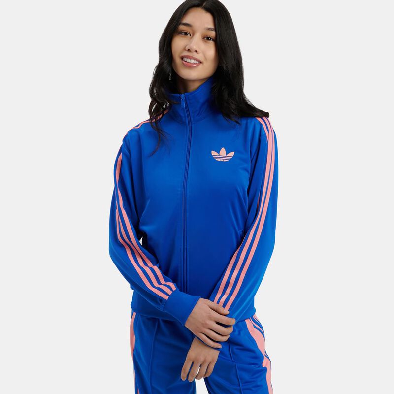 Felpa con zip adidas Track Top adicolor Classic Firebird Loose, blu/rosa