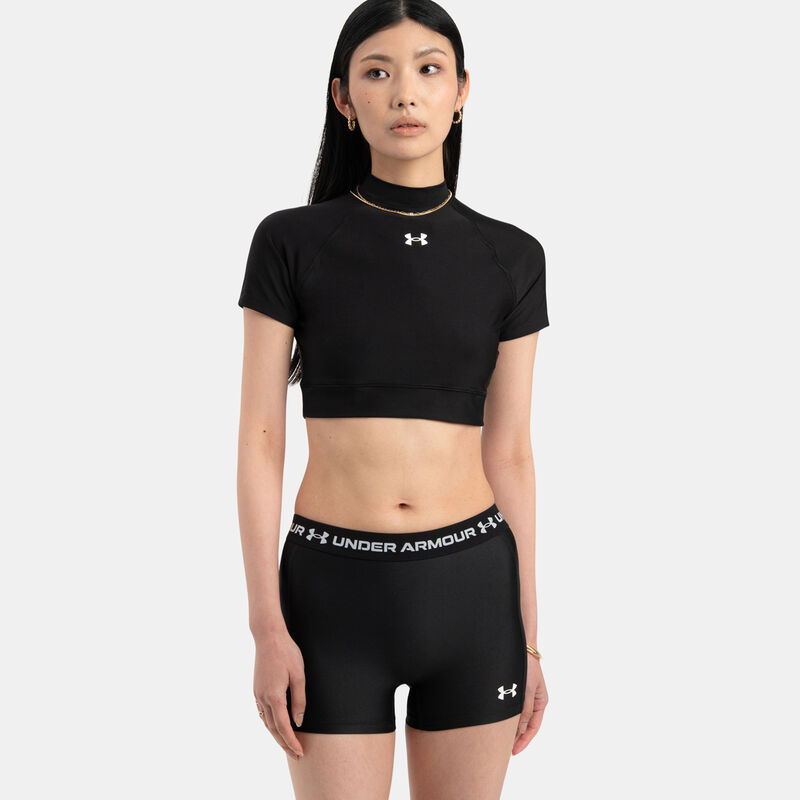 T-shirt Under Armour HeatGear&reg; Mock Crop, nero