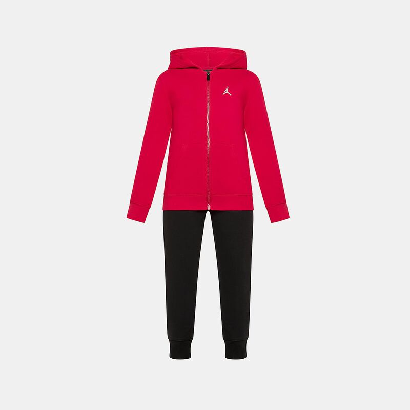 Completo Jordan Kids MJ Brooklyn Fleece Zip bambini, rosso/nero/bianco