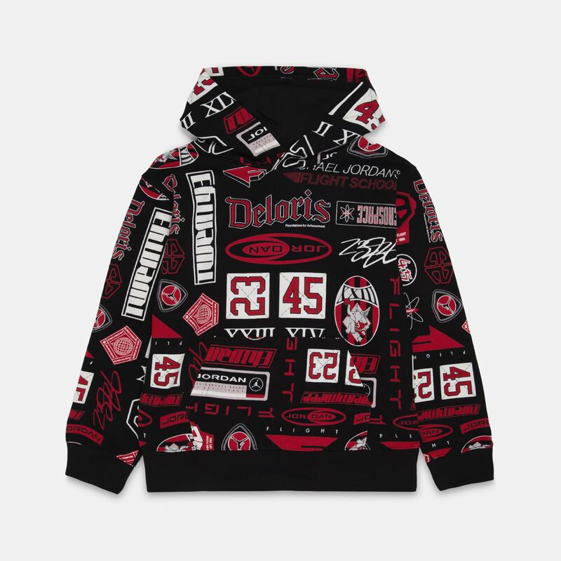 Felpa Jordan Essentials Printed ragazzi, rosso/nero/bianco