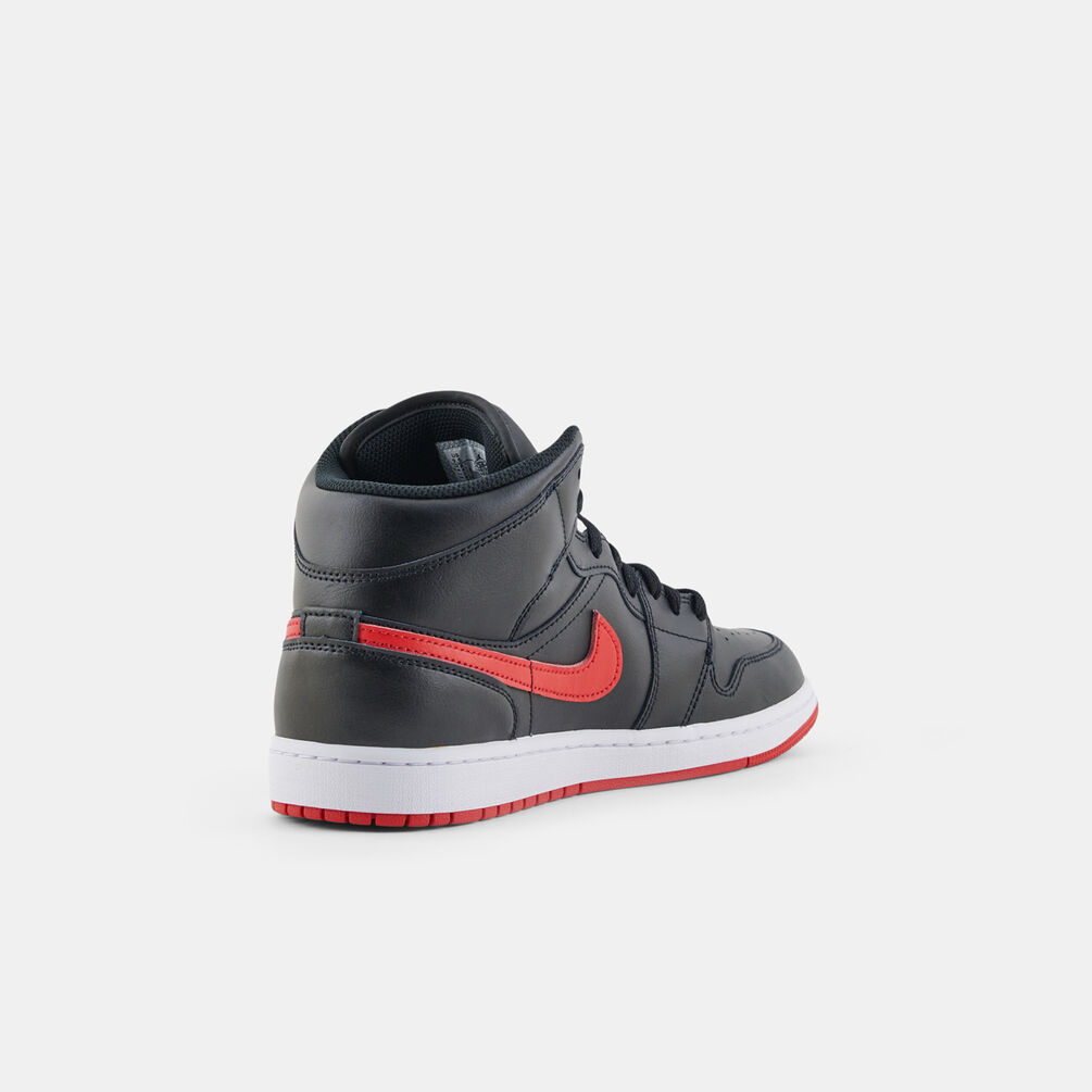 Air Jordan 1 Mid Black University Red, nero/rosso