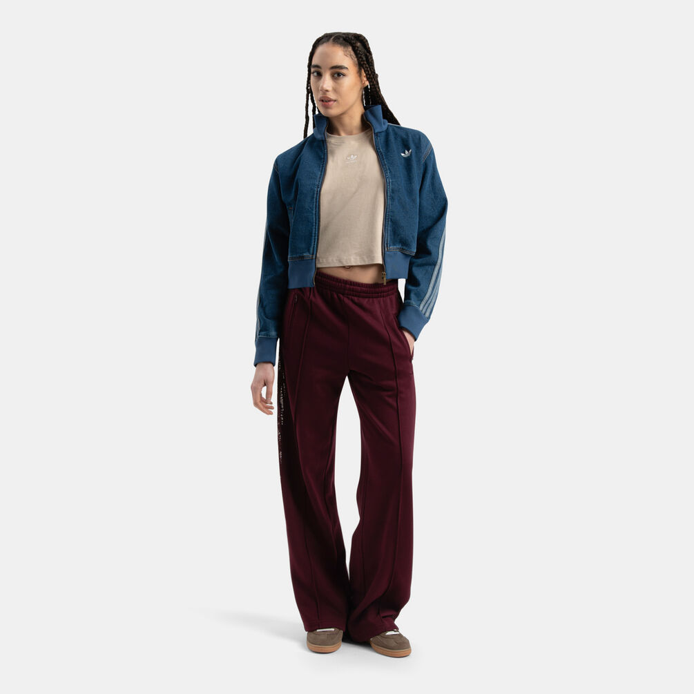 Felpa con zip adidas Firebird Denim, azzurro