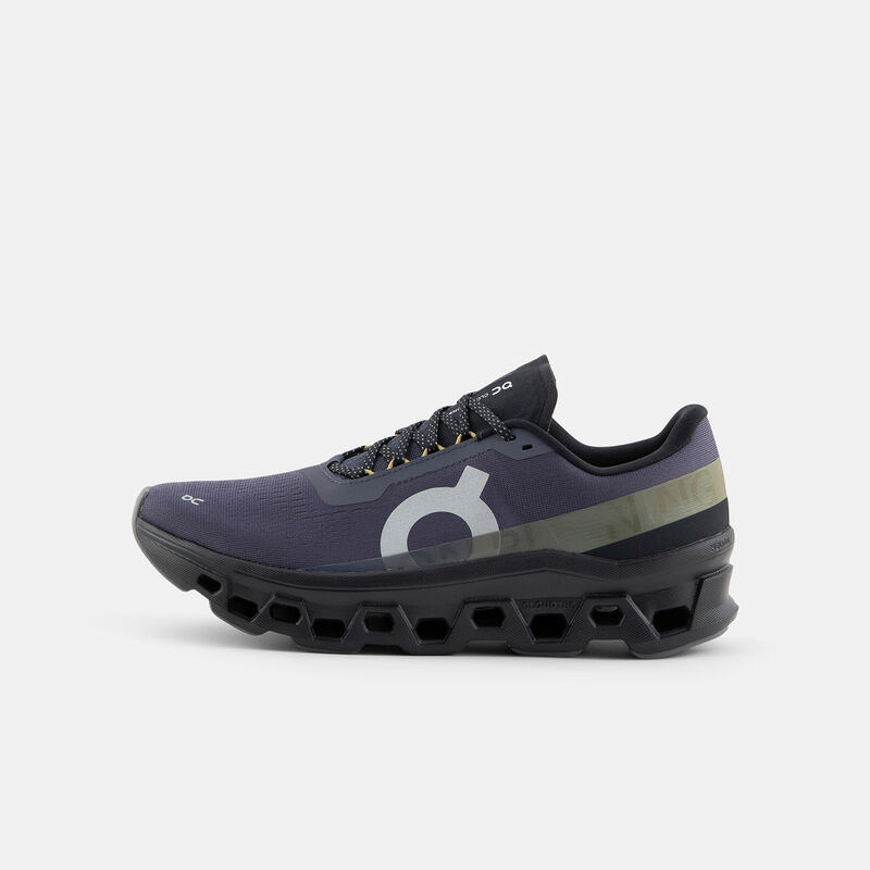 On Cloudmonster 1, blu/nero/grigio
