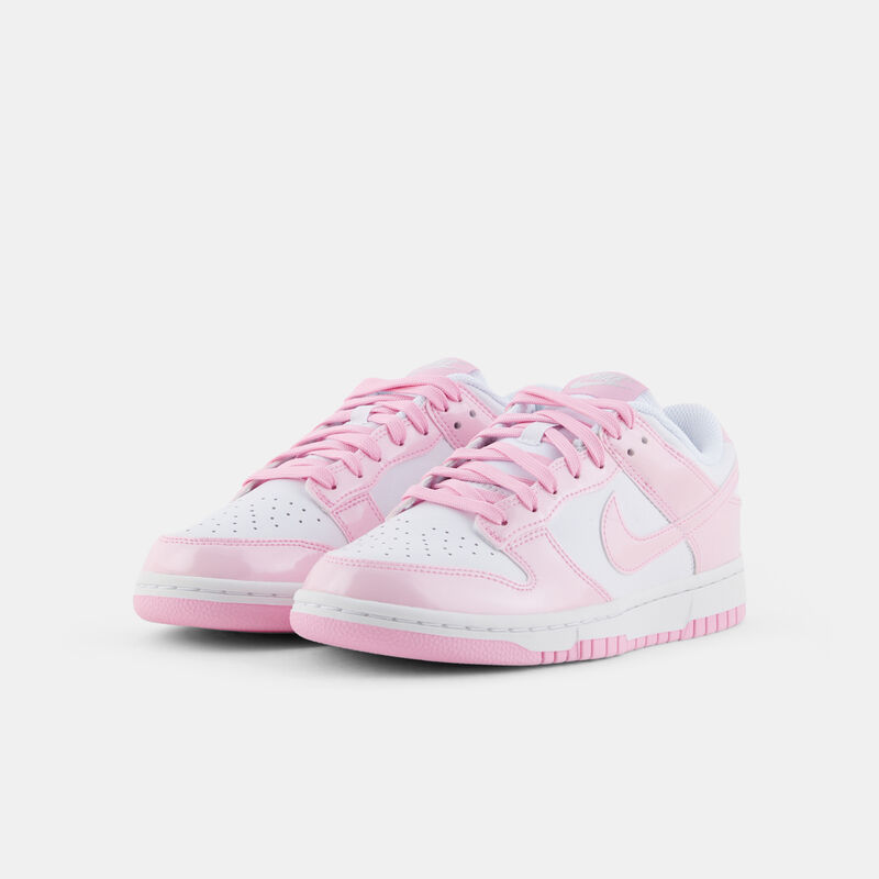 Nike Dunk Low SE Patent White Pink Rise (W), rosa/bianco