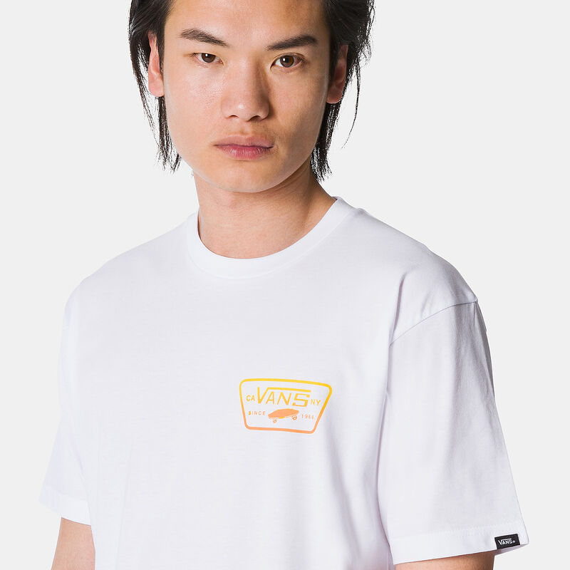 T-shirt Vans Full Patch Back, bianco/giallo/arancione