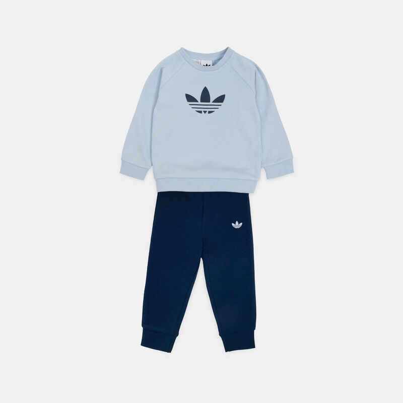 Completo adidas Trefoil Crew Set neonati, blu/azzurro