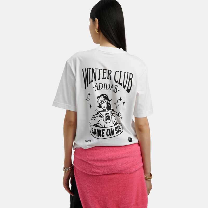 T-Shirt adidas Winter Club x Anakin, bianco/nero