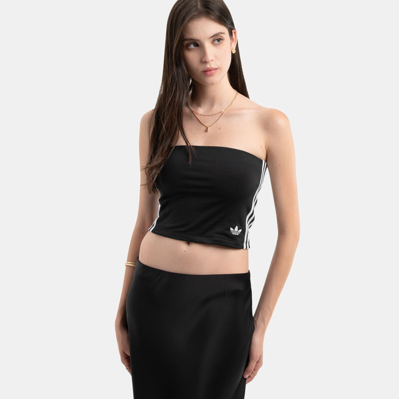 Top adidas Tube 3-Stripes, nero/bianco