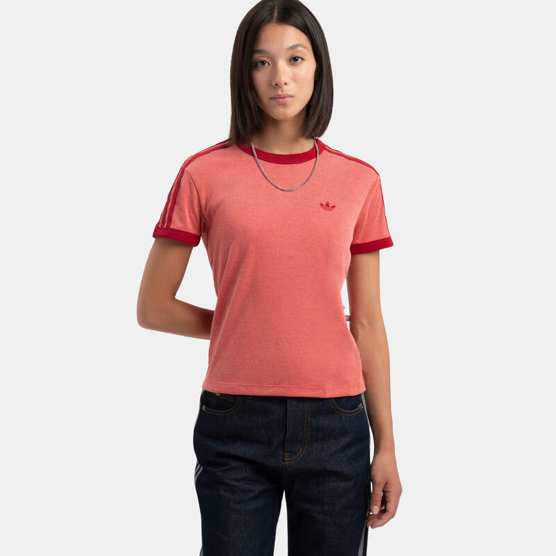T-shirt adidas Heather 3S Cali, rosso