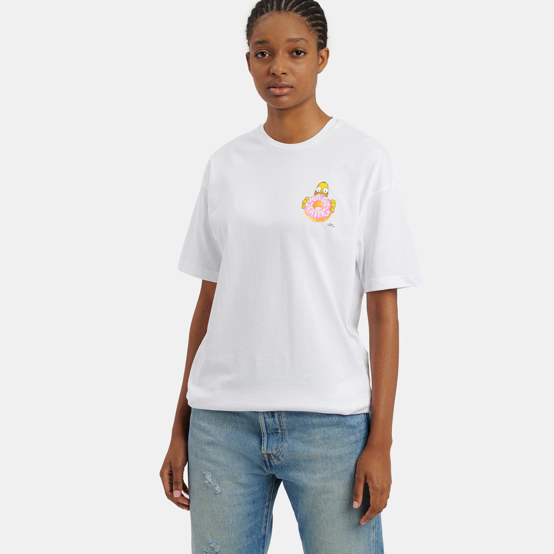 T-shirt Speedy Tee The Simpsons, bianco/giallo/rosa