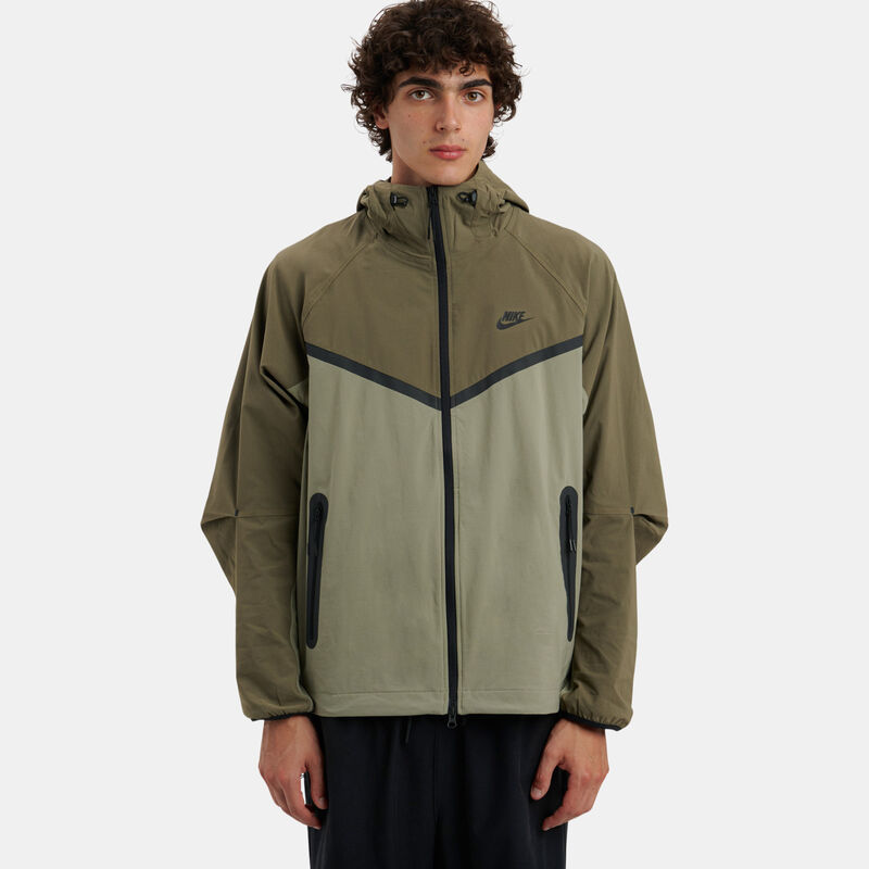 Felpa con zip Nike Tech Windrunner, verde/nero
