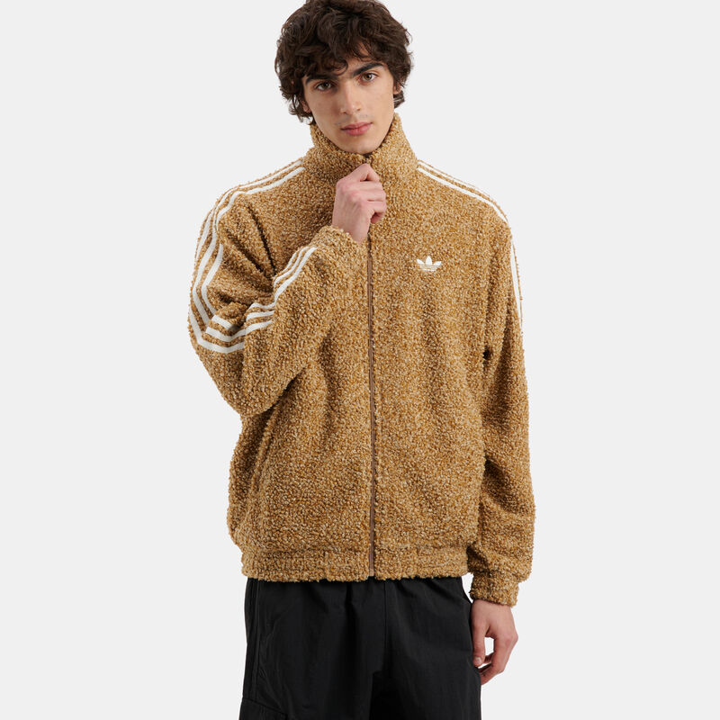 Giacca adidas Boucle Firebird, marrone/bianco
