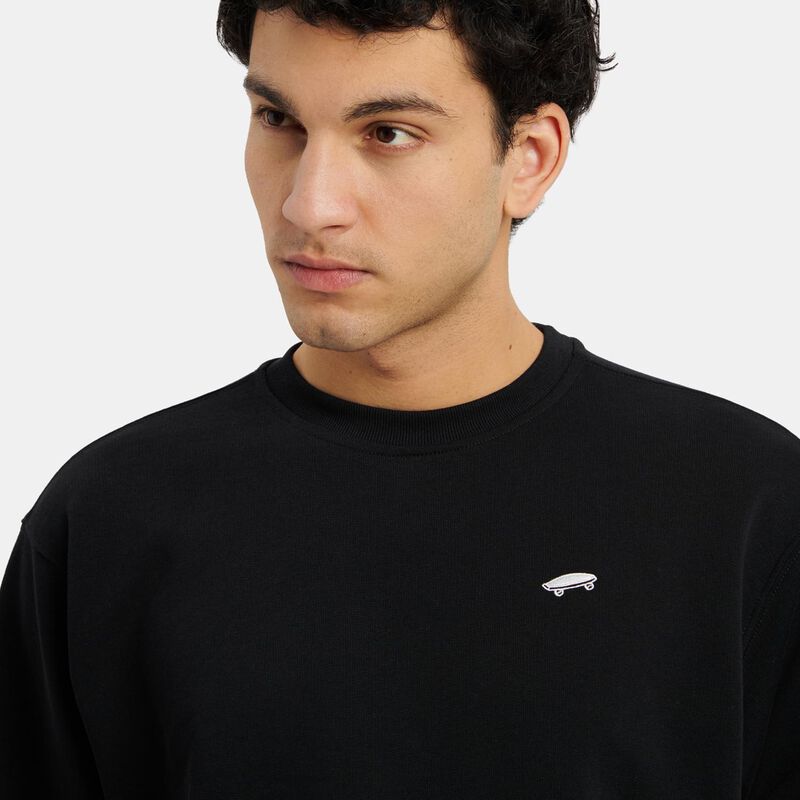 Felpa Vans Salton Loose, nero/bianco