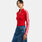 Felpa con zip adidas adicolor 3-Stripes Slim Knit, rosso/bianco