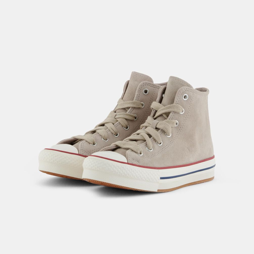 Converse Chuck Taylor All Star EVA Lift Platform Suede, beige/rosso/blu