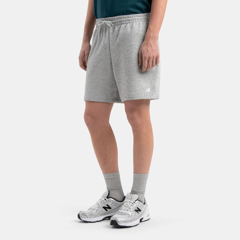Short New Balance Sport Essentials French Terry, grigio/bianco