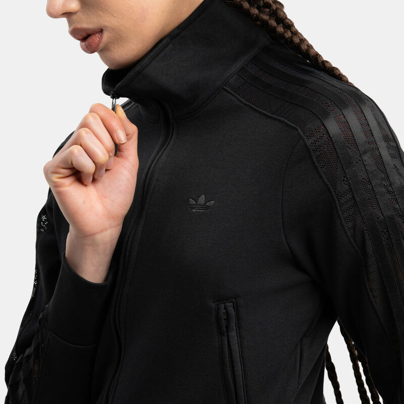 Felpa con zip adidas Firebird Lacett, nero