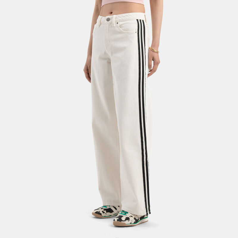 Jeans adidas Firebird Denim, bianco/nero