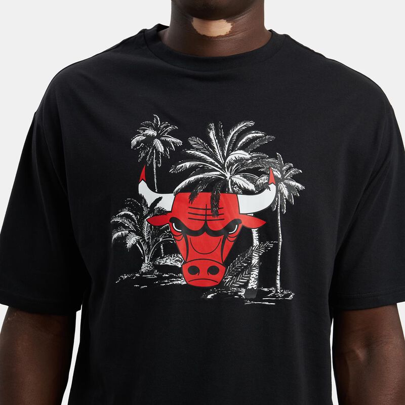 T-Shirt New Era Chicago Bulls NBA Palm Tree, nero/bianco/rosso