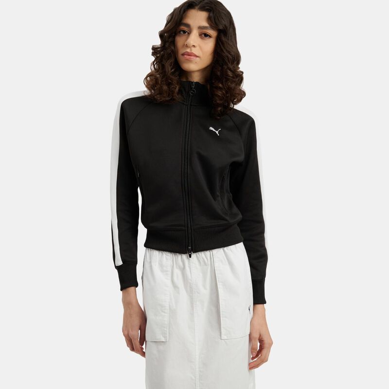 Felpa con zip Puma T7 ALWAYS ON, nero/bianco